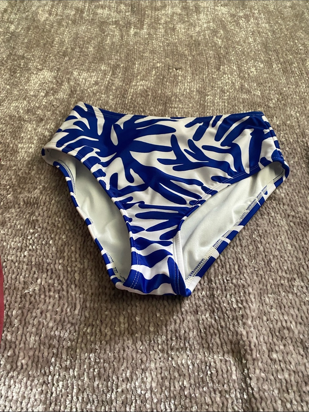 Girls' Blue and White Printed Swim Bottoms